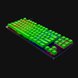 Razer Huntsman TE US (Green Keys) - Black Background with Light (Angled View)