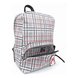 Nintendo Switch Mini Backpack - Super Mario (Plaid) Front Compartment Open - White Background (Front View)