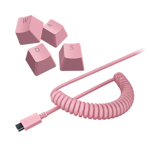 Razer PBT Keycap + Coiled Cable Upgrade Set - Quartz Pink