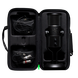 Razer Seiren Carrying Case Open with Full Equipment - Black Background with Light