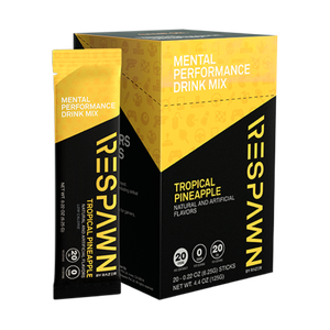 RESPAWN Mental Performance Drink Mix - Tropical Pineapple - Box (20 Individual Packets)