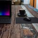 Razer Goliathus Mobile Stealth Edition Mat with Razer Blade Stealth Laptop and Razer Orochi Mouse  - Public Cafe Table (Front View)