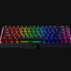 Razer BlackWidow V3 Mini Hyperspeed (Yellow Switch) US (Phantom Ed) - Black Background with Light (Tilted View)