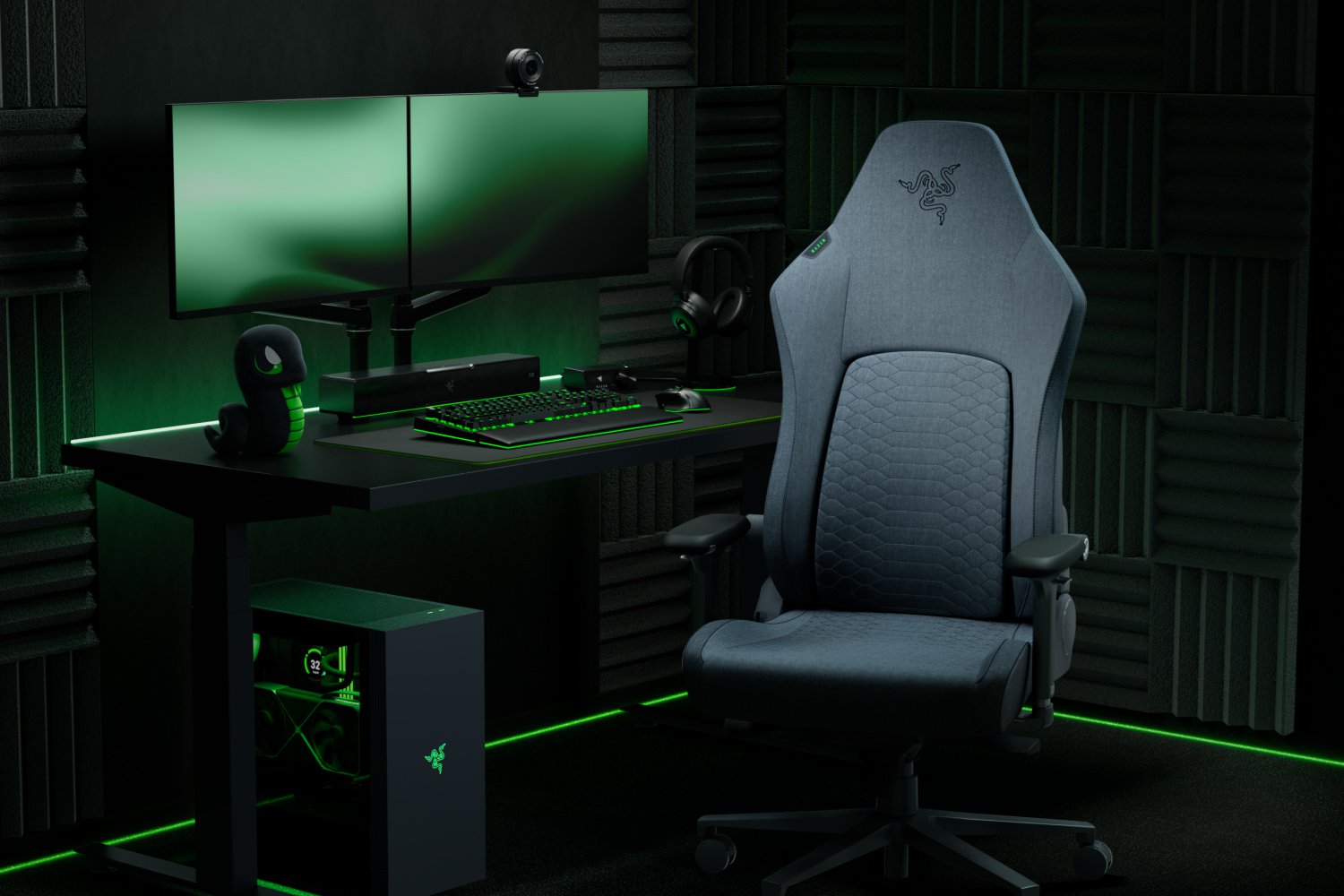 Razer Iskur V2 - Gris Oscuro - Tela