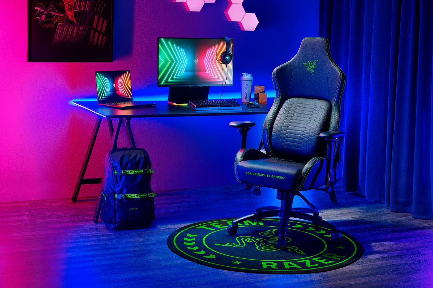 Team Razer Floor Rug and Full Razer Gaming Workroom
