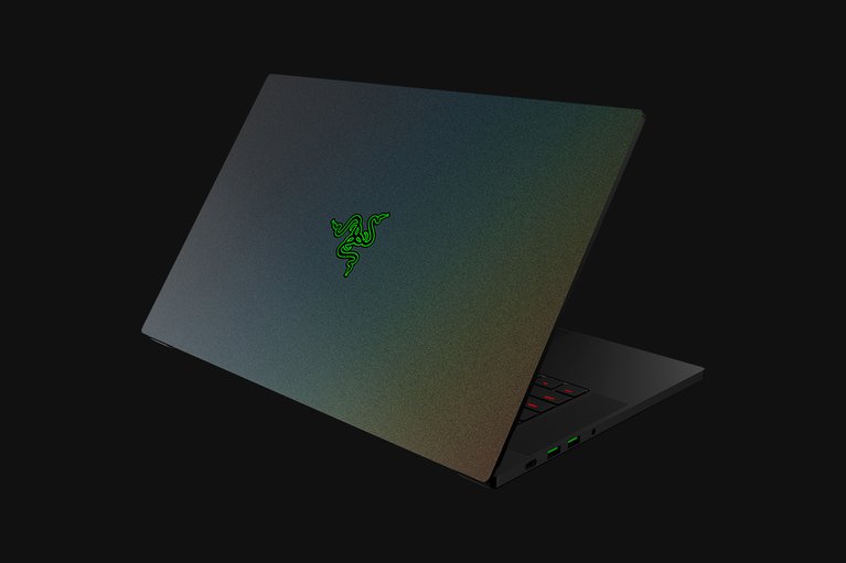Razer Blade 15 Advanced (Angled View) Skin - Satin Flip (Grey) Top
