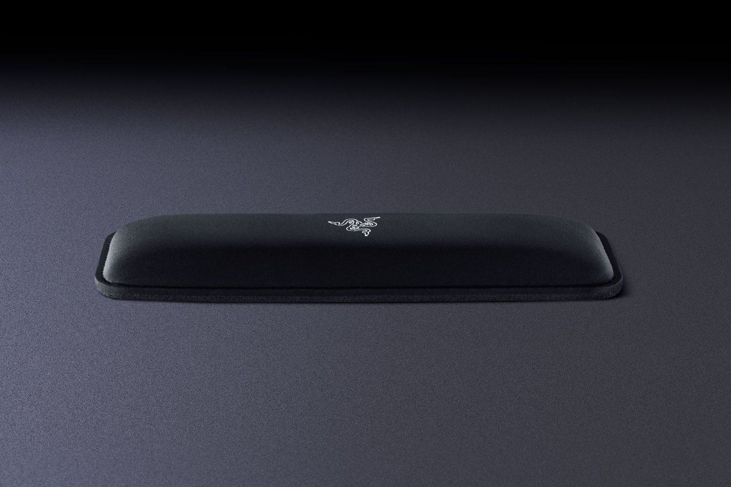 Razer Ergonomic Mouse Rest - Black Background with Light (Front View)