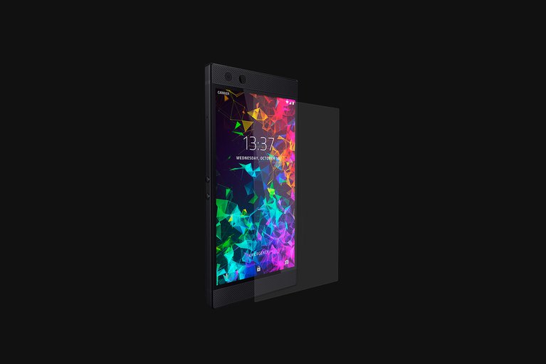 Razer Phone 2 Tempered Glass Separated (Angled View)