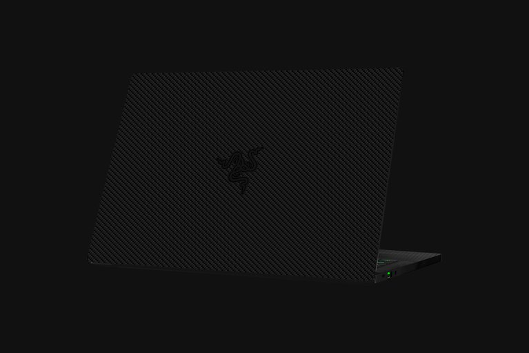 Razer Blade Stealth 13 (Angled View) Skin - Carbon Fiber (Black) Full