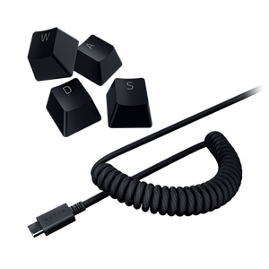 Razer PBT Keycap + Coiled Cable Upgrade Set - Classic Black