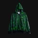 *A Bathing Ape Razer Full Zip Hoodie XXL Partial Zipped - Black Background with Light (Front View)