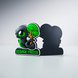 Razer Sneki Snek Fridge Magnet (Sssave Trees) - Silver Background with Light (Front and Back Angled View)