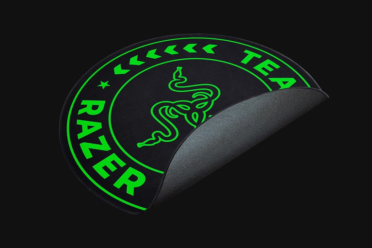 Team Razer Floor Rug with Underside - Black Background with Light