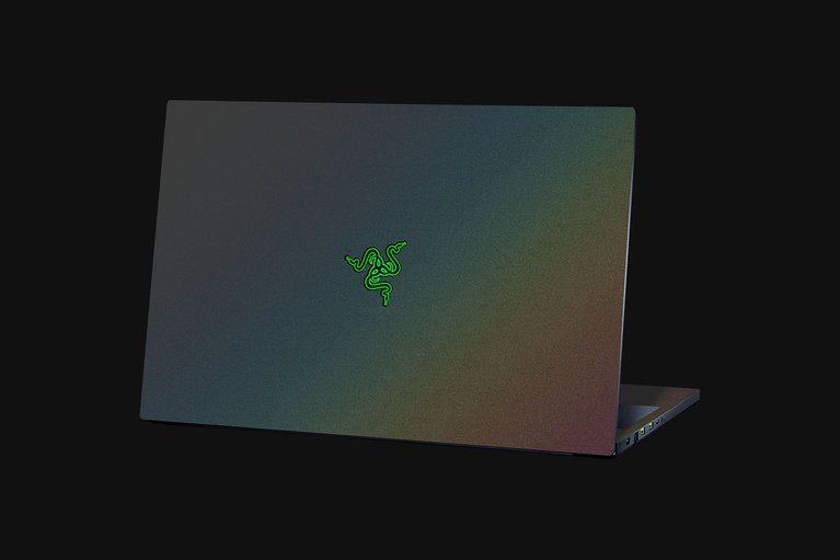 Razer Blade 17 (Angled View) Skin - Satin Flip (Grey) Full