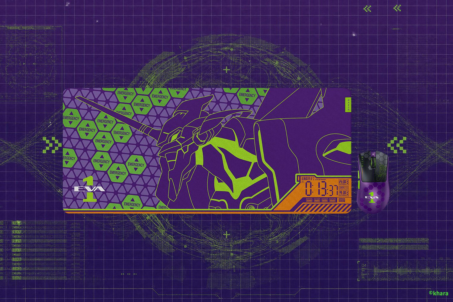 Razer DeathAdder V4 Pro + Gigantus V2 - XXL - Evangelion (EVA-01) Edition Bundle