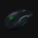 Razer Naga Left-Handed - Black Background with Light (Angled View)