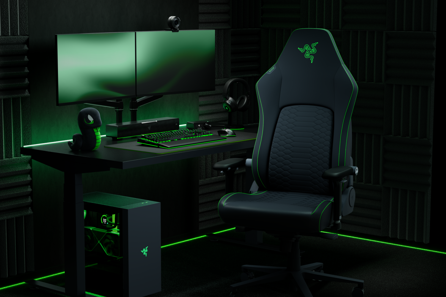 Razer Iskur V2 NewGen - Black / Green