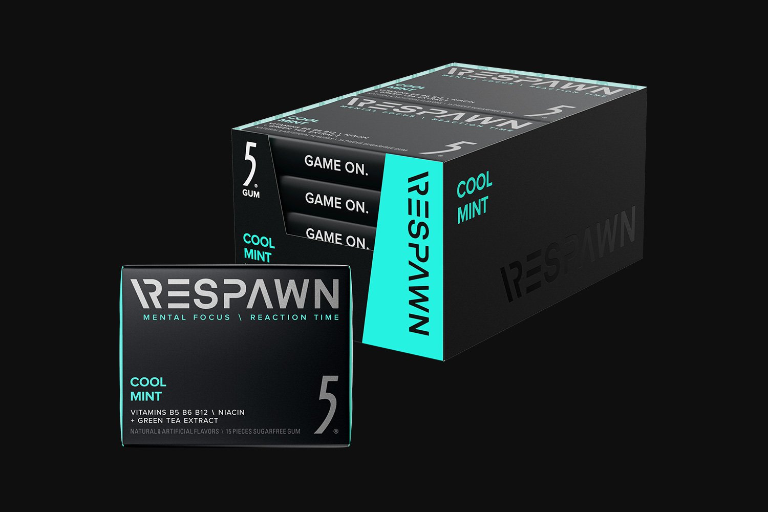 RESPAWN By 5 - Cool Mint Mental Performance Booster Gum