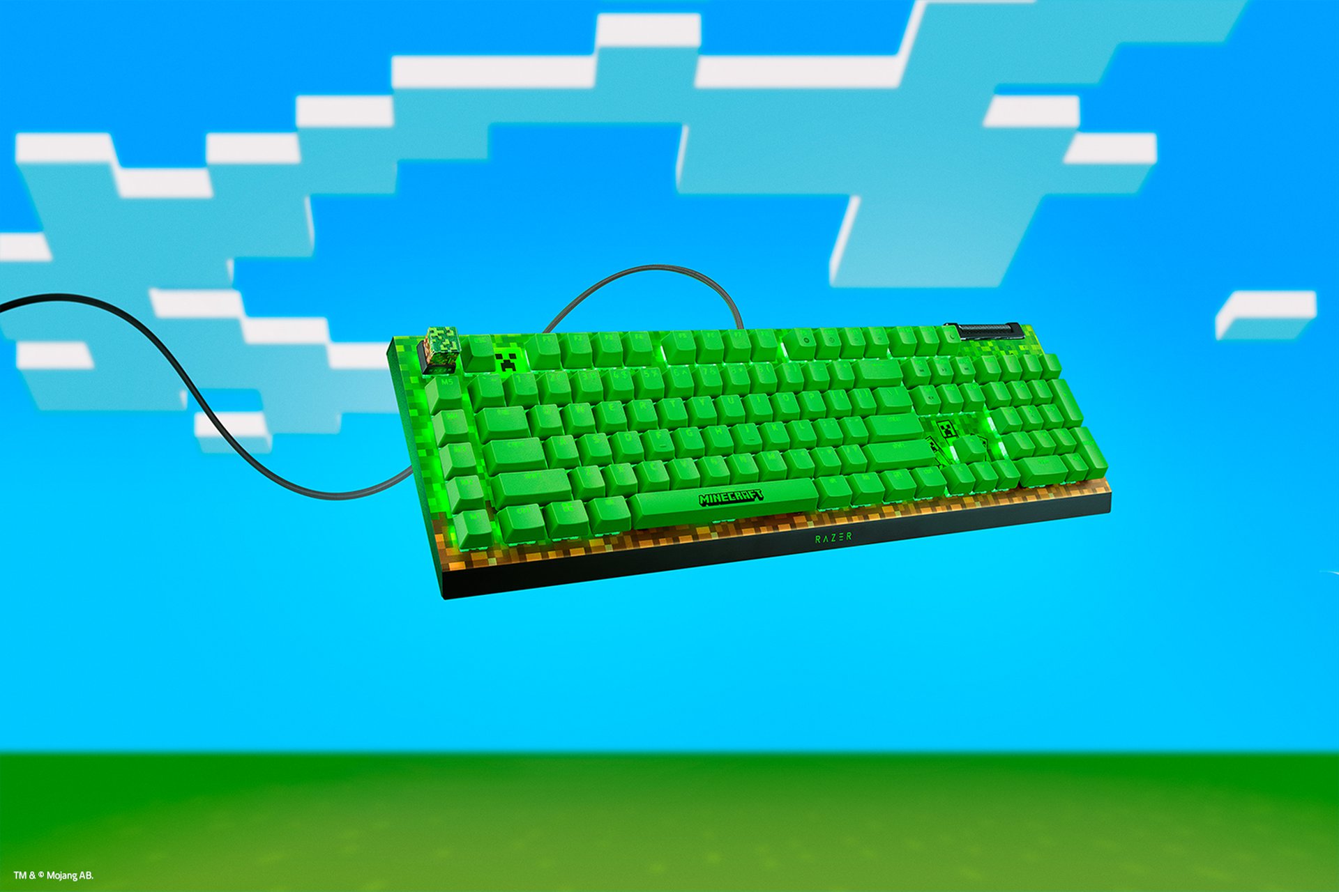 Razer BlackWidow V4 X - グリーンスイッチ - US - Minecraft Edition 