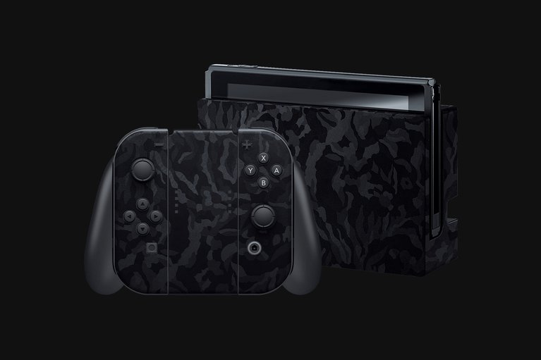 Razer Skins - Nintendo Switch - Black Camo - Complete -view 1