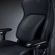 Razer Iskur XL (Black) with Extended Lumbar Support Closeup - Black Background with Light (Angled View)