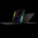 Razer Blade 17 165Hz Front Back - Black Background with Light (Front-Angled View)