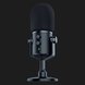 Razer Seiren Elite With Windscreen - Black Background with Light (Front View)