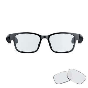 Razer Anzu Smart Glasses  - Rectangle Design - Size L - Blue Light and Sunglass Lens Bundle