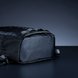 Razer Rogue 13 Backpack V3 (Chromatic) Lay Down Closeup - Black Background with Light (Angled-Underside View) Backlit