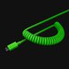 Razer Coiled Cable (Razer Green) - Black Background with Light