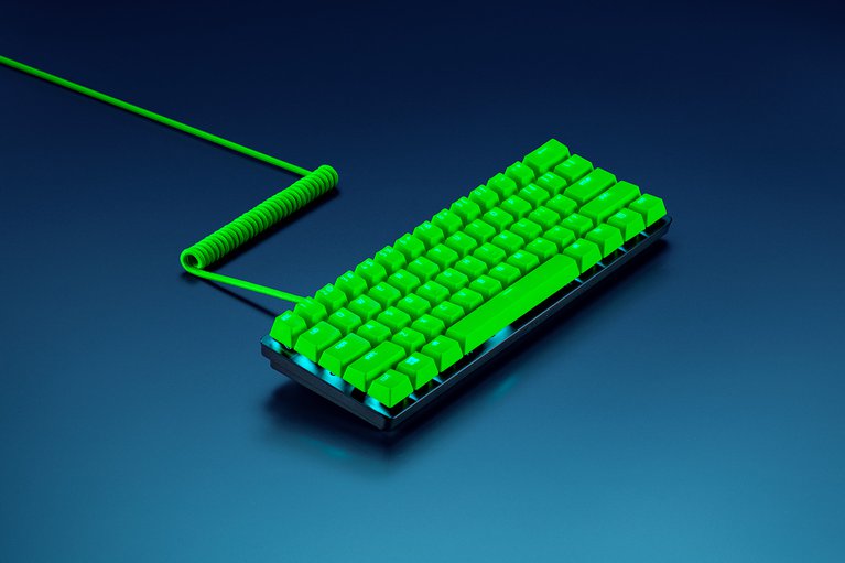 Razer PBT Keycaps (Razer Green) on Razer Keyboard with Chroma Lighting