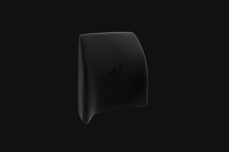 Razer Lumback Cusion - Black Background with Light (Angled View)