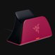 Razer Quick Charging Stand for PS5™  (Red) - Black Background with Light (Angled View)