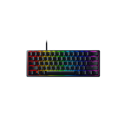 Razer Huntsman Mini 60% Gaming Keyboard - Linear Optical Switch - Doubleshot PBT Keycaps - Chroma RGB Lighting - German Layout - Black