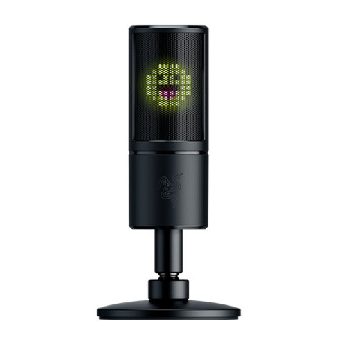 Razer Seiren Emote: 8-bit Emoticon LED Display - Stream Reactive Emoticons - Hypercardioid Condenser Mic - Built-in Shock Mount