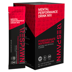 RESPAWN Mental Performance Drink Mix - Pomegranate Watermelon - Box (20 Individual Packets)
