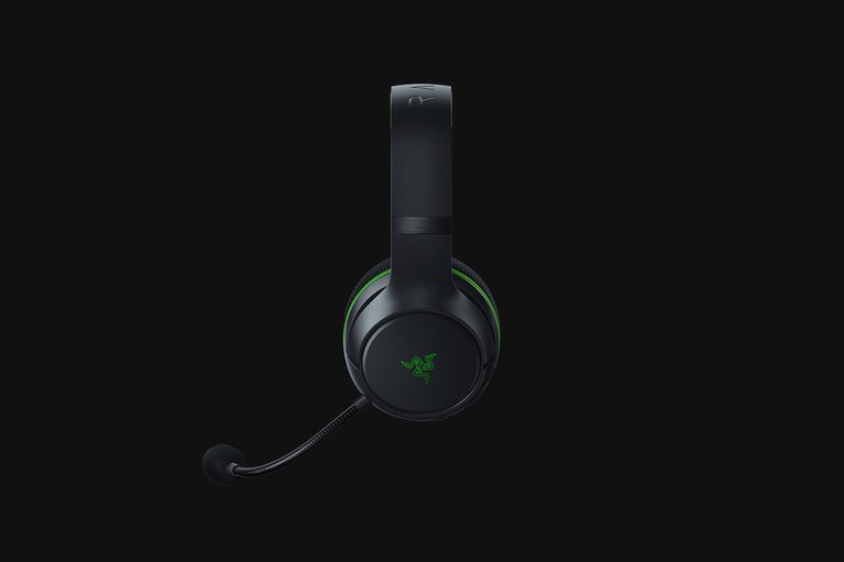 Razer Kaira for Xbox (Black) - Black Background with Light (Side View)