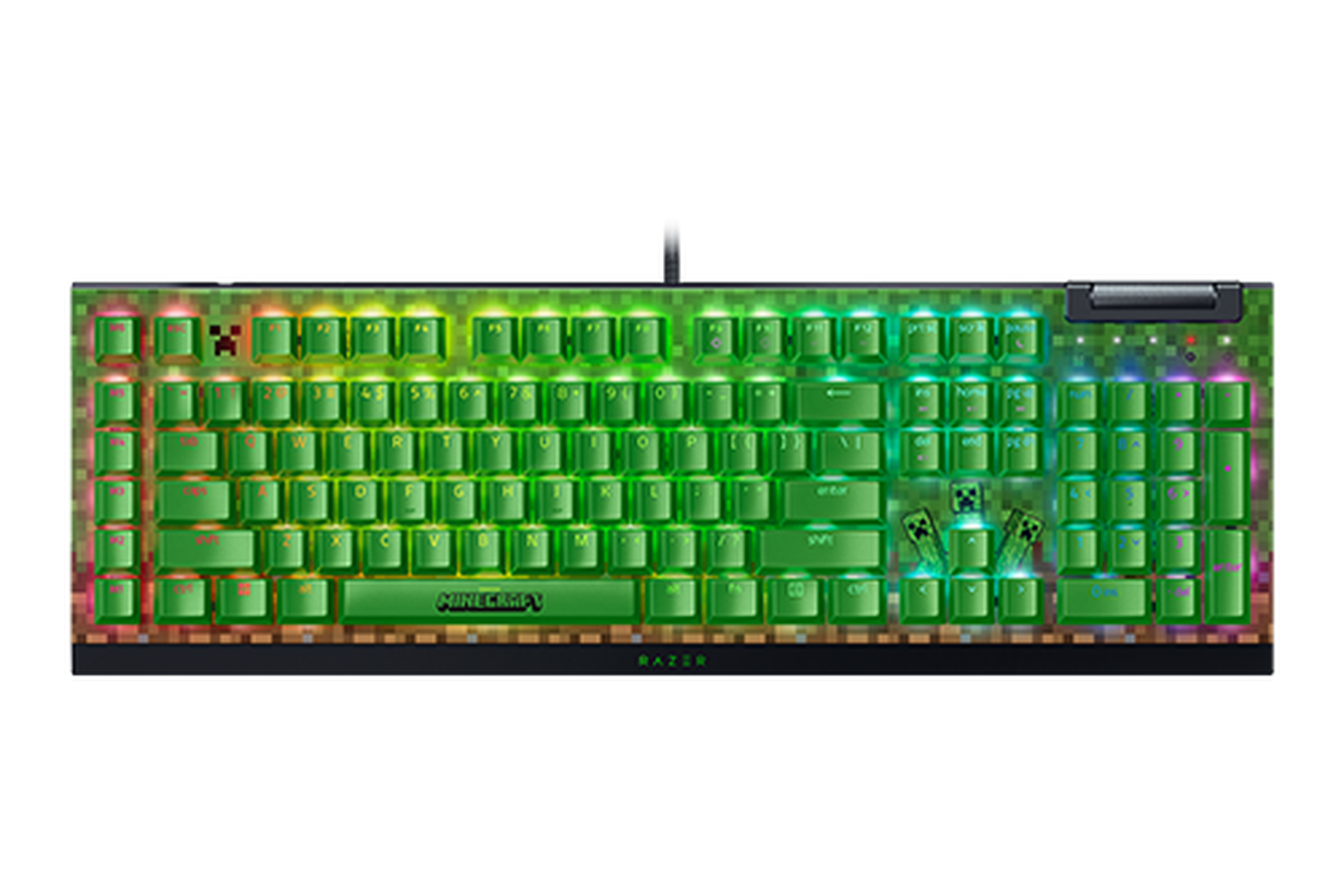Razer BlackWidow V4 X - グリーンスイッチ - US - Minecraft Edition