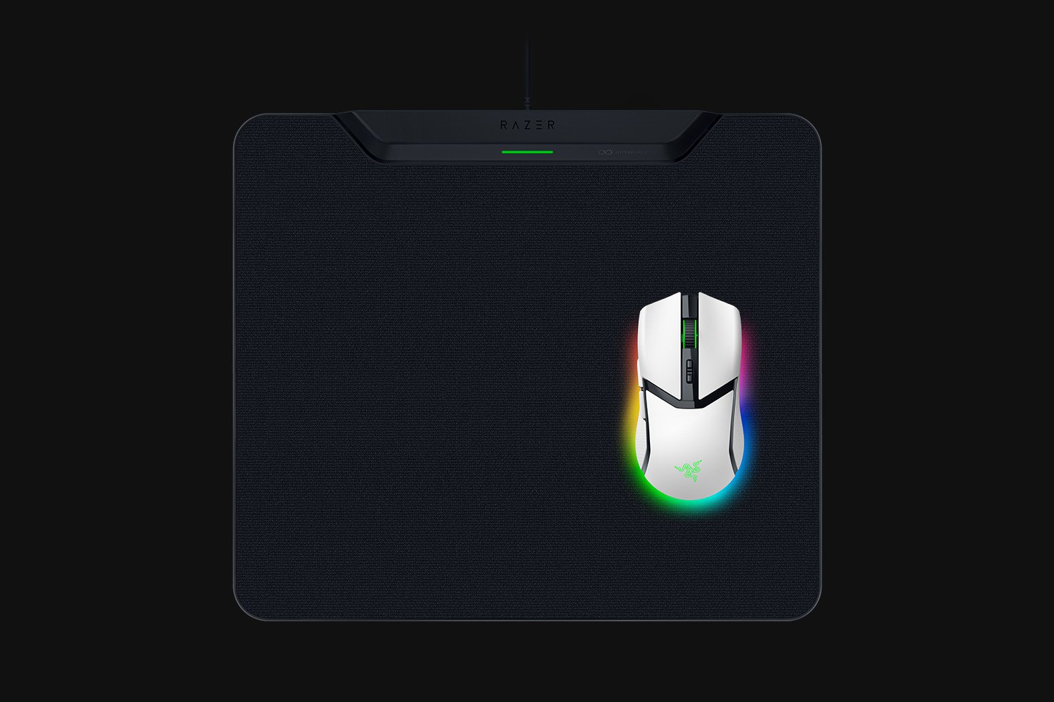 Razer Cobra Pro - White + HyperFlux V2 Wireless Charging System - Cloth Edition
