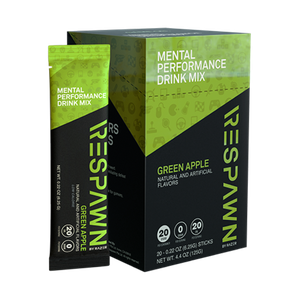 RESPAWN Mental Performance Drink Mix - Green Apple - Box (20 Individual Packets)