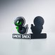 Razer Sneki Snek Fridge Magnet (Sneki Snek) - Silver Background with Light (Front and Back Angled View)