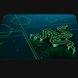 Razer Goliathus Mobile Mat Tilted - Black Background with Light (Front View)