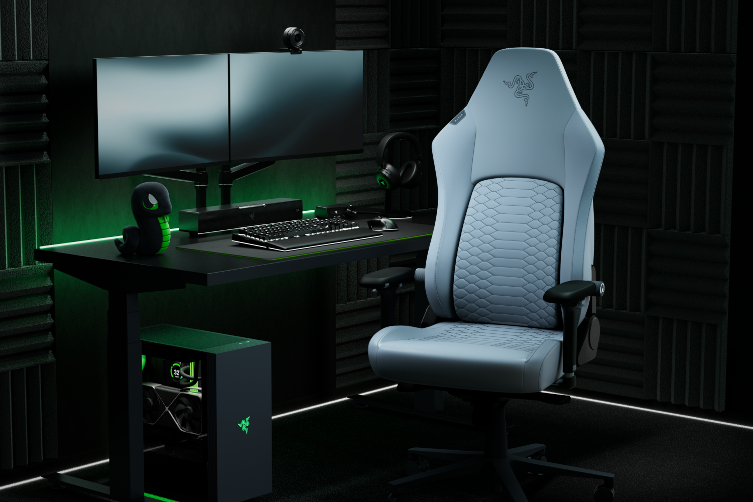 Razer Iskur V2 NewGen - Light Gray