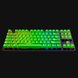 Razer Huntsman TE US (Green Keys) - Black Background with Light (Tilted View)