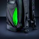 Razer Recon 15 Rolltop Backpack Closeup Side Compartment Open - Black Background with Light (Angled View) Backlit