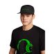 Razer Elite Five Panel Cap with Male Model - Black Background with Light (Front View)