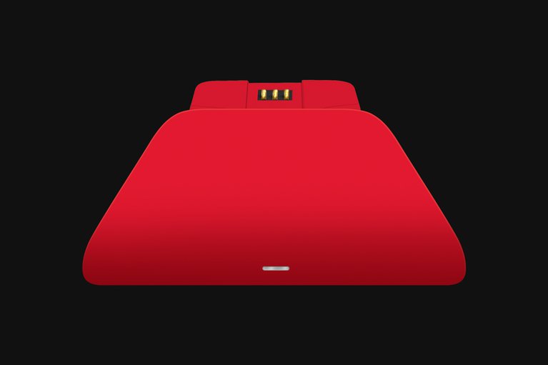 Razer Universal Quick Charging Stand (Pulse Red) - Black Background with Light (Front View)