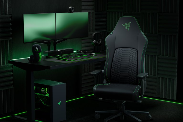Razer Iskur V2 - Black / Green -view 1