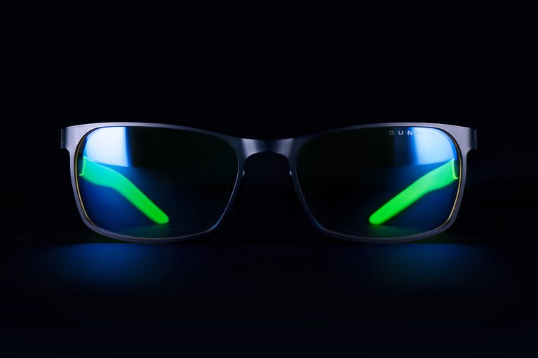 Razer FPS Gunnar Glasses Closeup Twin Reflected Backlight