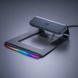 Razer Laptop Stand (Chroma) - Silver Surface with Light (Angled View)